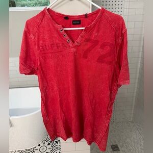 Buffalo David Bitton Distressed Red Tee